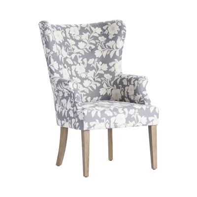 Floral Pattern Upholstered Wingback Chair