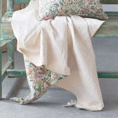 Floral Print Quilted Throw Blanket