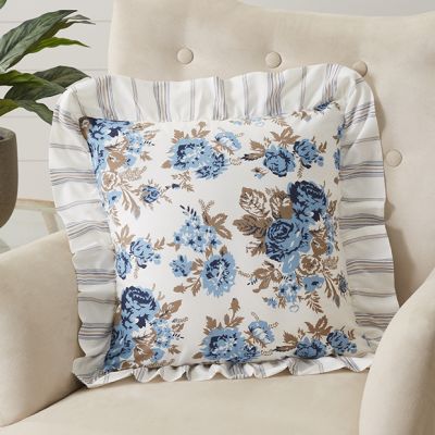 Floral With Ruffle Throw Pillow