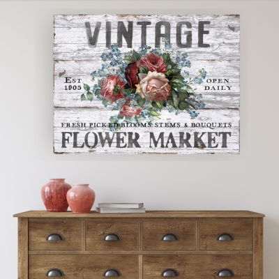 Flower Market Canvas Sign