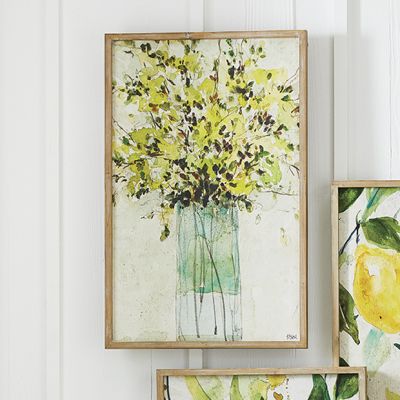 Flowers In Vase Wood Framed Print