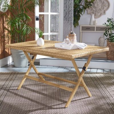 Folding Outdoor Wicker Dining Table