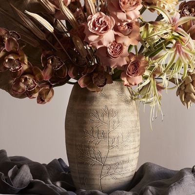 Foliage Imprint Floral Vase