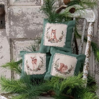 Forest Animal Christmas Accent Pillow Collection Set of 3