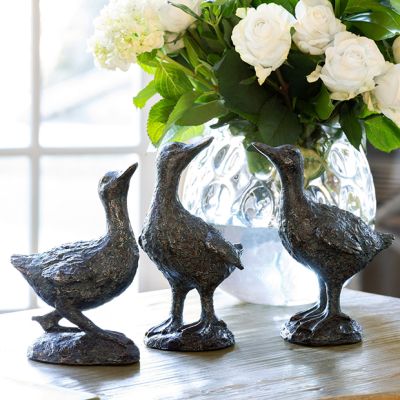 Forged Copper Duck Statue Set of 3