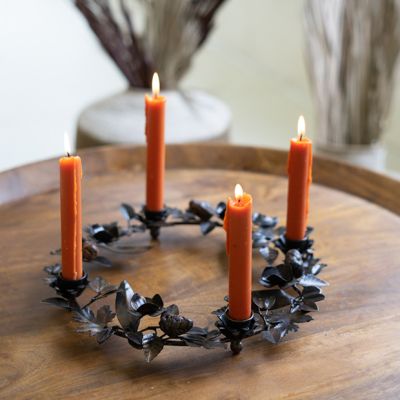 Four Candle Metal Wreath Candelabra