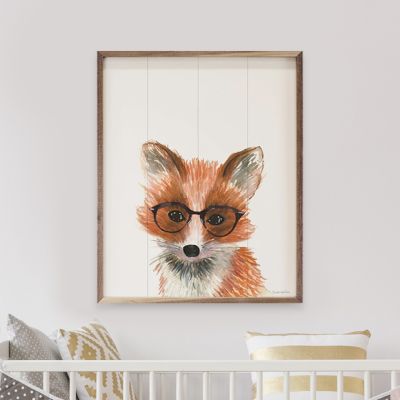 Fox In Glasses By Mercedes Lopez Charro Wall Art