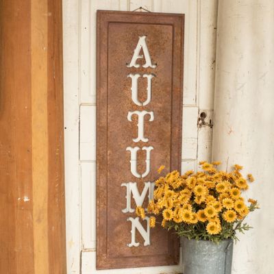 Framed Autumn Metal Cutout Sign