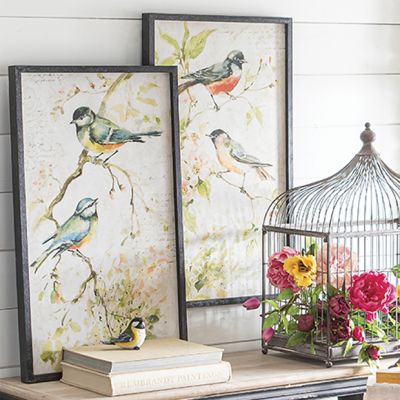 Framed Beautiful Bird Print Set of 2