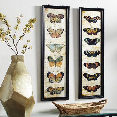 Framed Butterfly Wall Art Set of 2