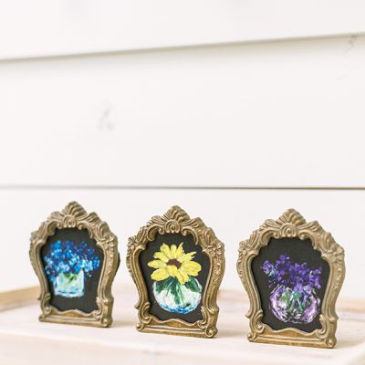 Framed Floral Tabletop Decor Collection Set of 3