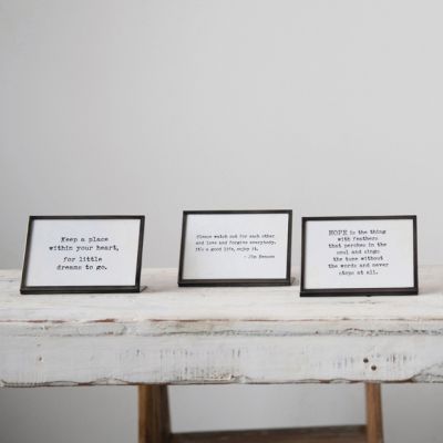 Framed Inspirational Easel Signs Set of 3