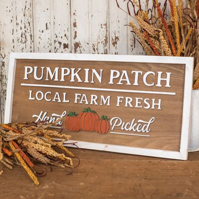 Framed Pumpkin Patch Wood Wall Sign