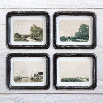 Framed Sepia Landscapes Set of 4
