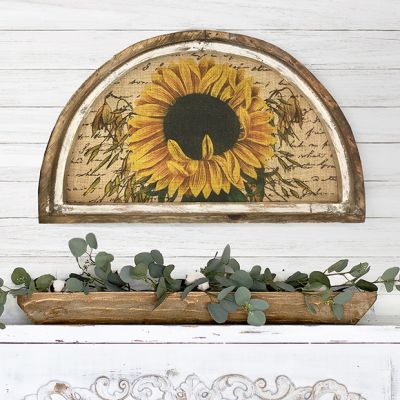 Framed Sunflower Burlap Print Wall Decor
