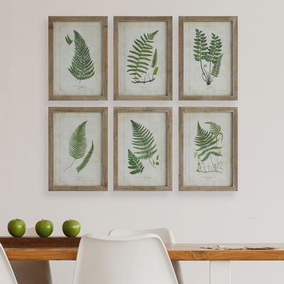 Framed Wall Decor With Ferns Set of 6
