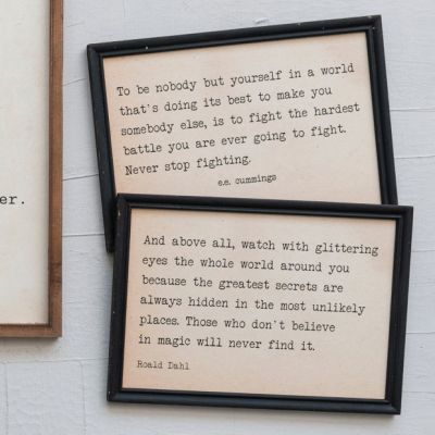 Framed Writer Quotes Wall Art Set of 3