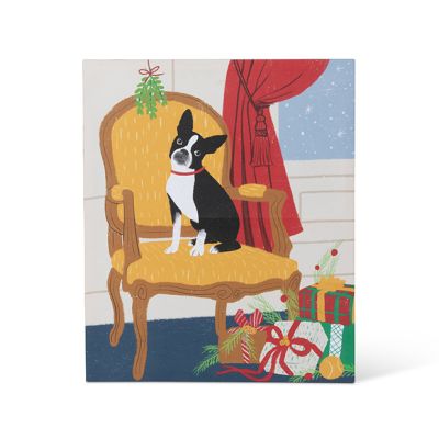 French Bulldog Colorful Christmas Canvas Print