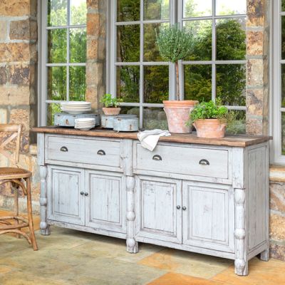 French Country Elm Top Buffet