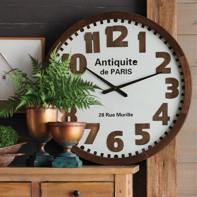 French Country Round Wall Clock