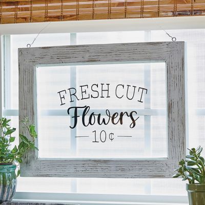 Fresh Cut Flowers Hanging Sign