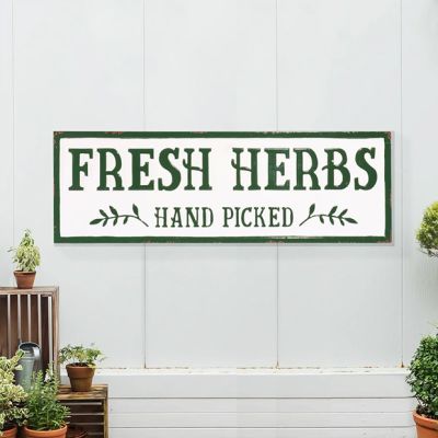 Fresh Herbs Metal Wall Sign