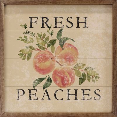 Fresh Peaches Framed Sign