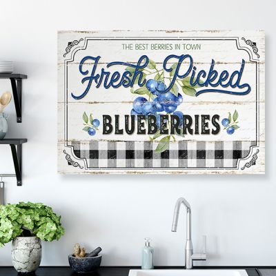 Fresh Picked Blueberries Canvas Wall Art
