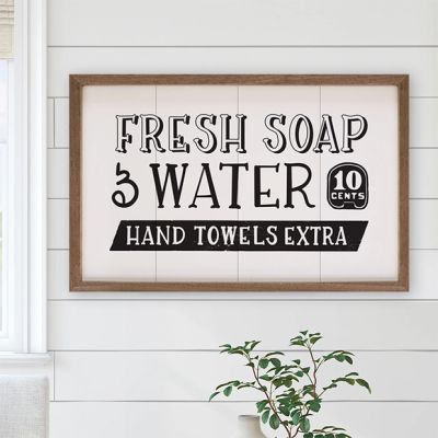 Fresh Soap And Water White Framed Sign