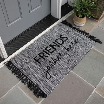 Friends Gather Here Fringed Rug