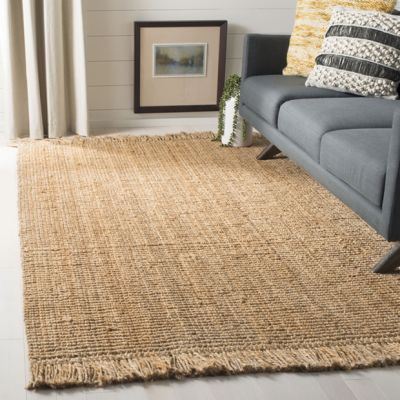 Fringed Natural Jute Accent Rug