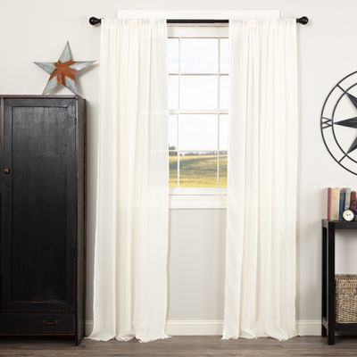 Fringed Tobacco Cloth Curtain Panel Set of 2