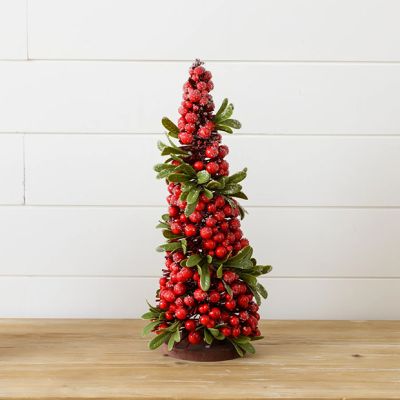 Frosted Berries Cone Tree 16.5 Inch