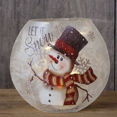 Frosted Glass Snowman Globe