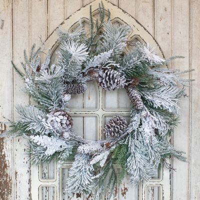 Frosted Mixed Pine Wreath