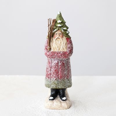 Frosted Old World Santa With Twigs