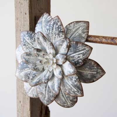 Galvanized Whitewashed Wall Flower