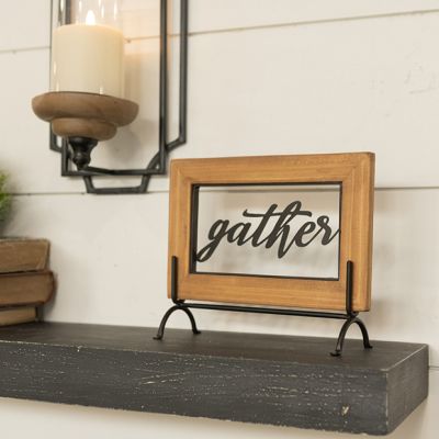 Gather Wood Framed Tabletop Plaque Sign