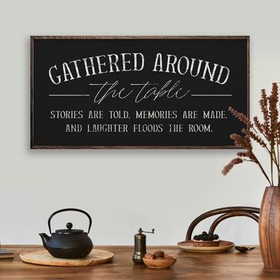 Gathered Around The Table Black Wall Art