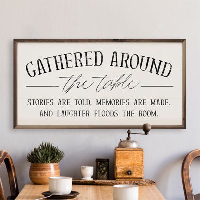 Gathered Around The Table White Wall Art