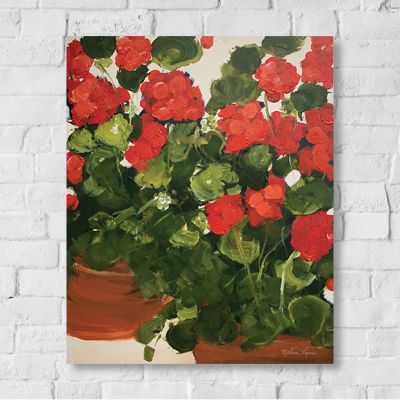 Red Geranium Canvas Wall Art