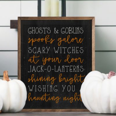 Ghosts And Goblins Rustic Halloween Sign