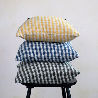 Gingham Check Square Throw Pillow
