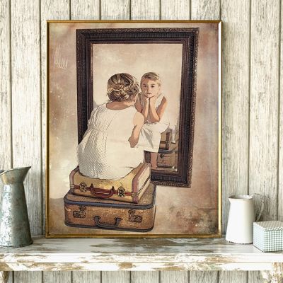 Girl In The Mirror Giclee Print