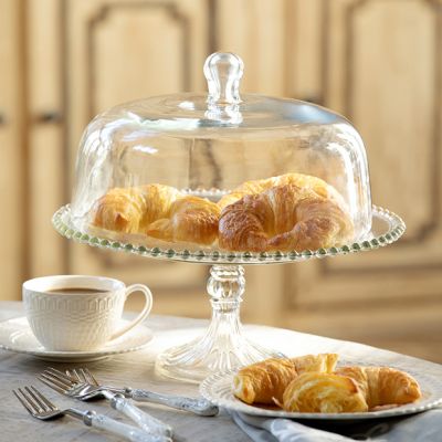 Glass Domed Pedestal Cake Stand