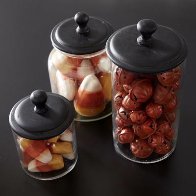 Glass Jar Canister With Wood Lid Set of 3
