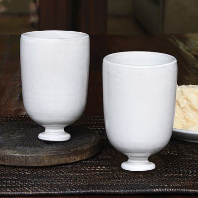 Glazed Terracotta Chalice Cup Set of 2