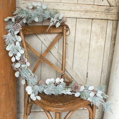 Glittered Snowy Eucalyptus Garland