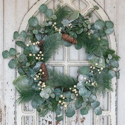 Glittery Pinecone And Berries Wreath