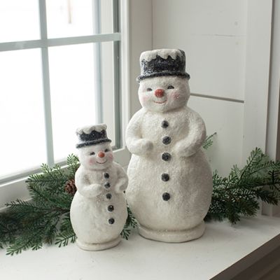 Glittery Red Nose Snowman Figurine